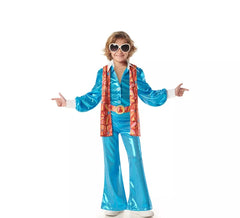 Blaues 70er Jahre Disco Boy Kostüm für Jungen
