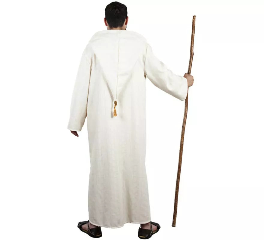 Translation missing: de.Disfraz de Chilaba Morisca blanco con capucha para hombre