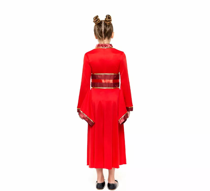 Translation missing: de.Disfraz de China Hanfu rojo para niña