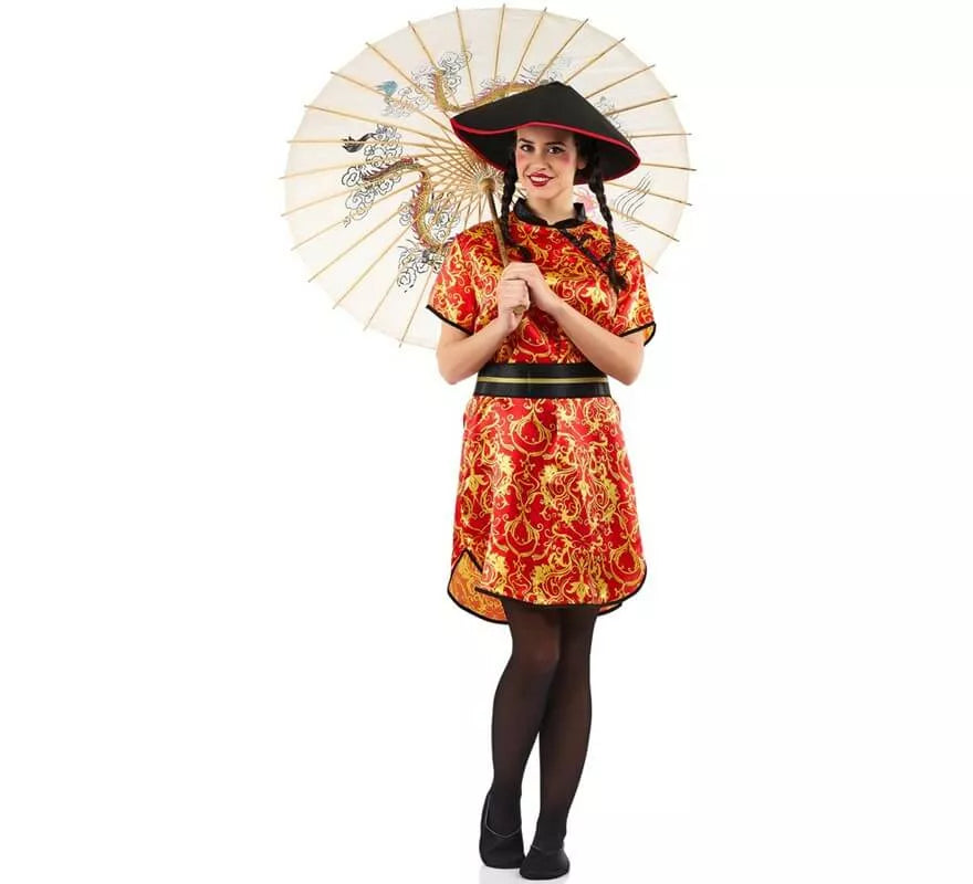 Translation missing: de.Disfraz de China Roja con Estampado para mujer