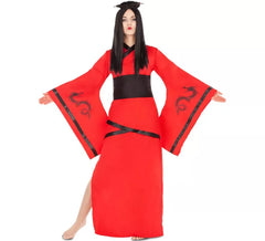 Rotes und schwarzes China-Kostüm für Damen