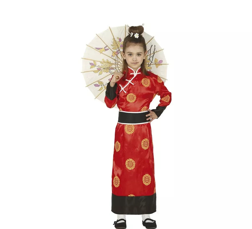Translation missing: de.Disfraz de China Rojo y Negro para niña