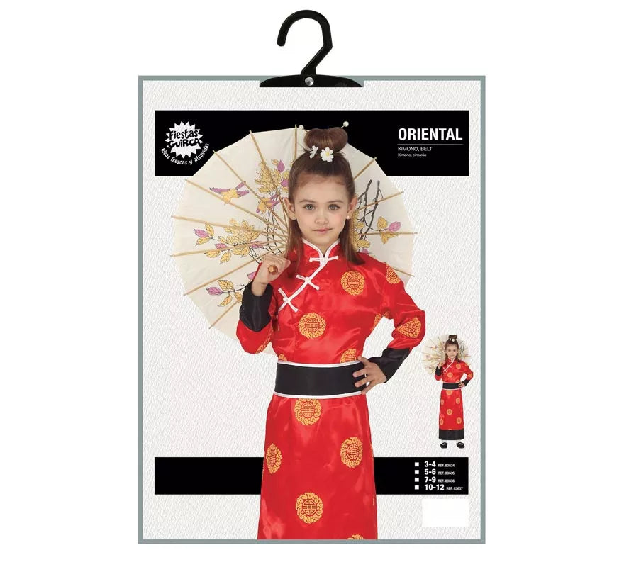 Disfraz de China Rojo y Negro para niña