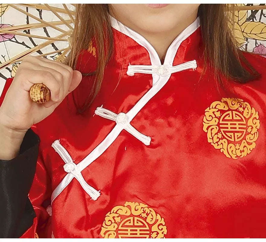 Translation missing: de.Disfraz de China Rojo y Negro para niña