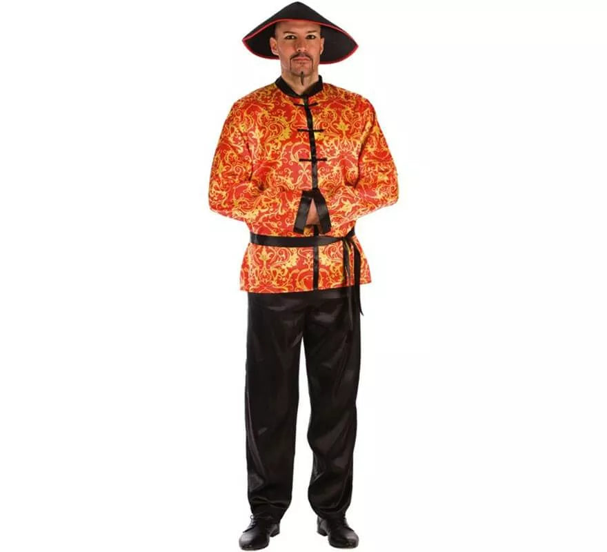 Translation missing: de.Disfraz de Chino Rojo con Estampado para hombre