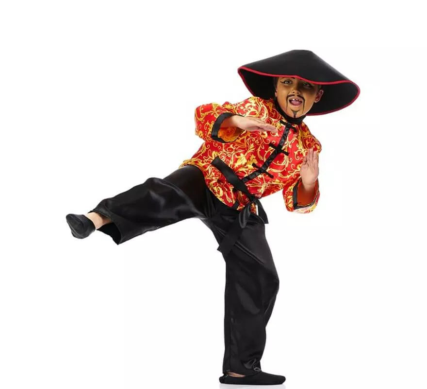 Translation missing: de.Disfraz de Chino Rojo con Estampado para niño
