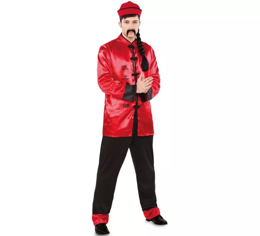 Translation missing: de.Disfraz de Chino rojo para hombre
