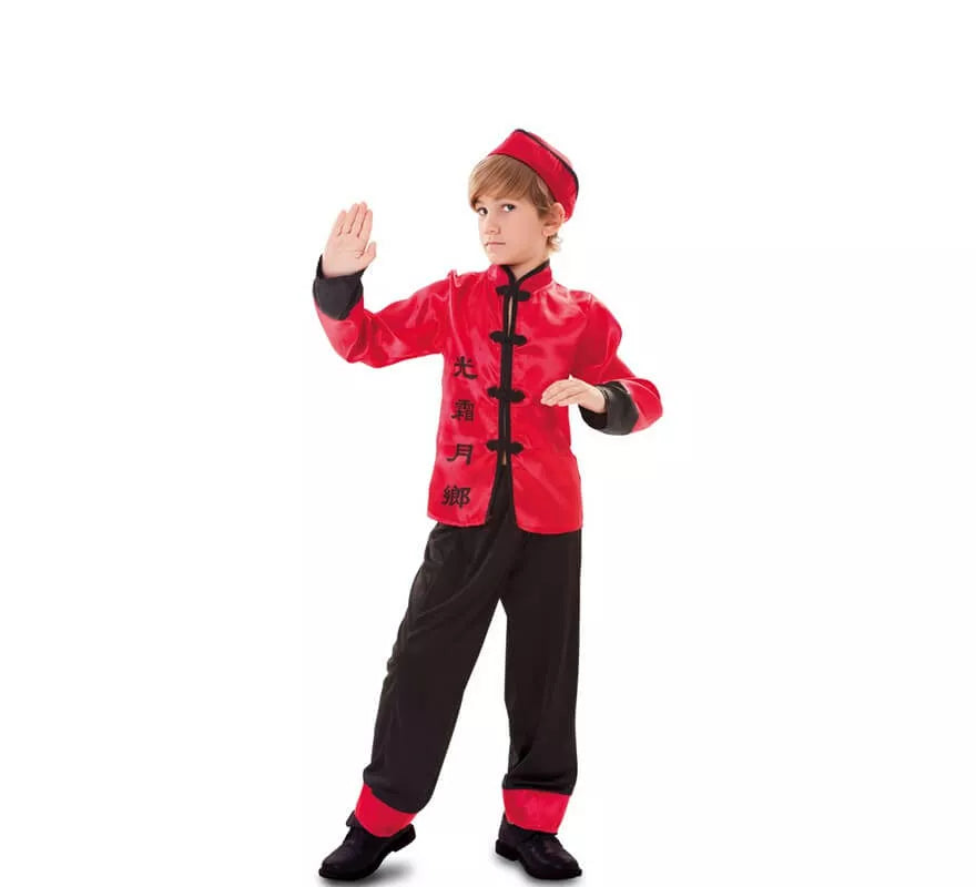 Translation missing: de.Disfraz de Chino rojo y negro para niño