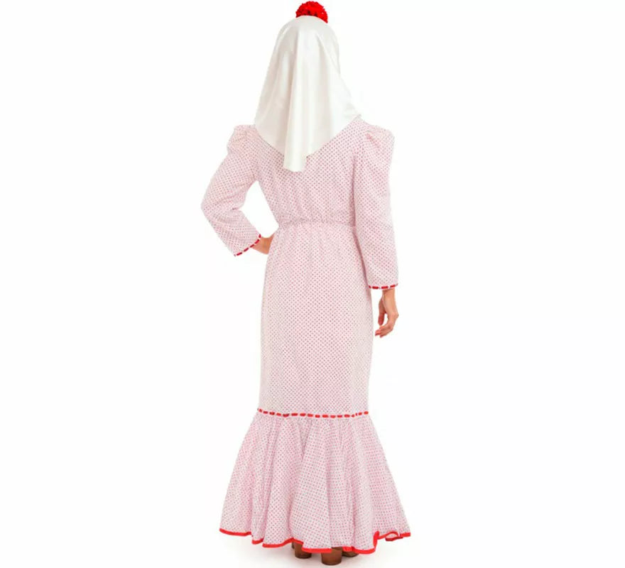 Translation missing: de.Disfraz de Chulapa Clásico blanco y rojo para mujer
