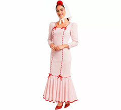 Klassisches weiß-rotes Chulapa-Kostüm für Damen
