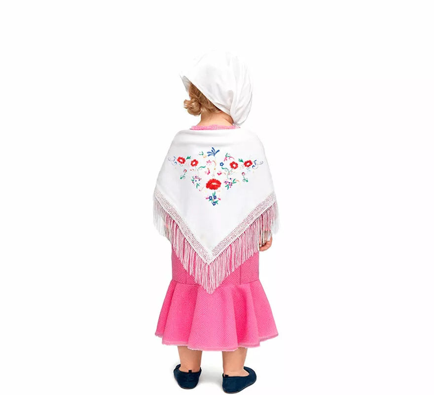Translation missing: de.Disfraz de Chulapa Clásico rosa y blanco para bebé