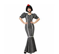 Schwarzes Chulapa- oder Madrileña-Kostüm für Damen