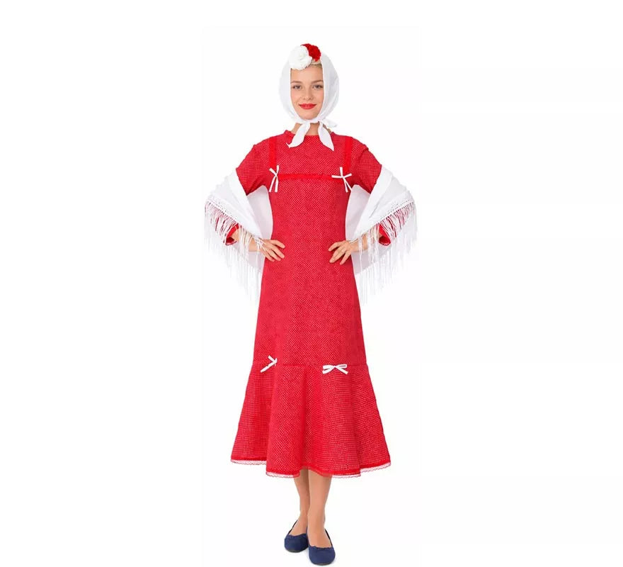 Disfraz de Chulapa rojo para niña