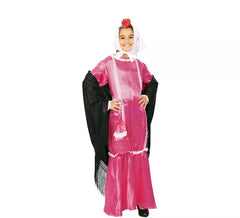 Chulapa Kostüm rosa Kleid mit Schal für Mädchen