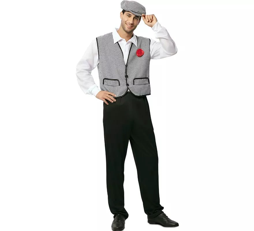 Translation missing: de.Disfraz de Chulapo Madrileño gris con gorro para hombre