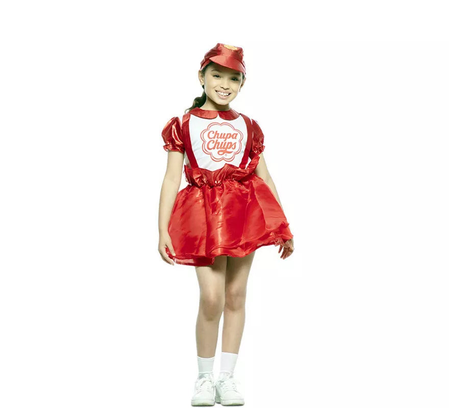 Translation missing: de.Disfraz de Chupa Chups Lollipop Rojo para niña