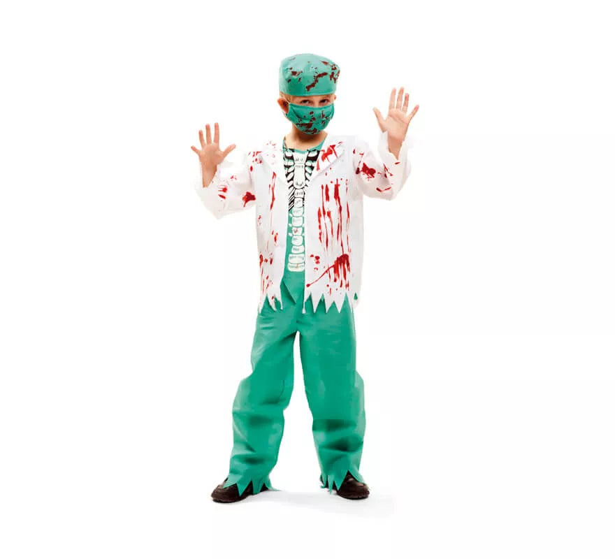 Translation missing: de.Disfraz de Cirujano Esqueleto para niño