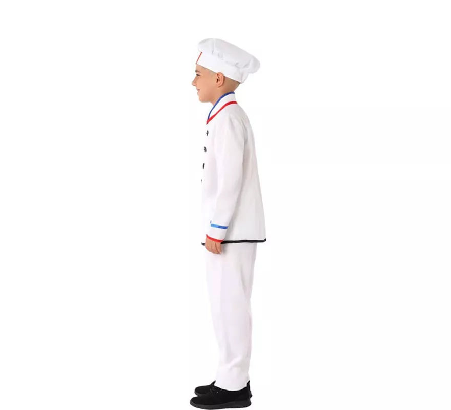 Translation missing: de.Disfraz de Cocinero Blanco con gorro para niño