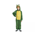 Disfraz de Cocodrilo verde y amarillo con capucha para niño