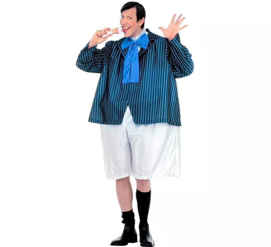 Translation missing: de.Disfraz de Colegial Gordo con corbatín para hombre