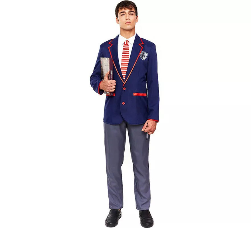 Translation missing: de.Disfraz de Colegial Moderno Azul para hombre