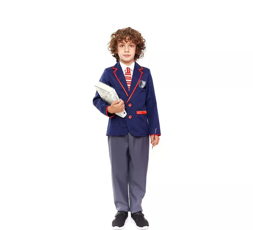 Translation missing: de.Disfraz de Colegial Moderno Azul para niño
