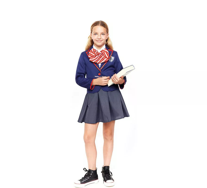 Translation missing: de.Disfraz de Colegiala Moderno Azul para niña