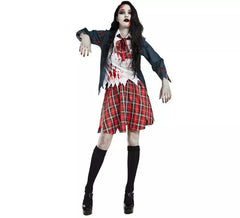 Zombie Schulmädchen Kostüm für Damen