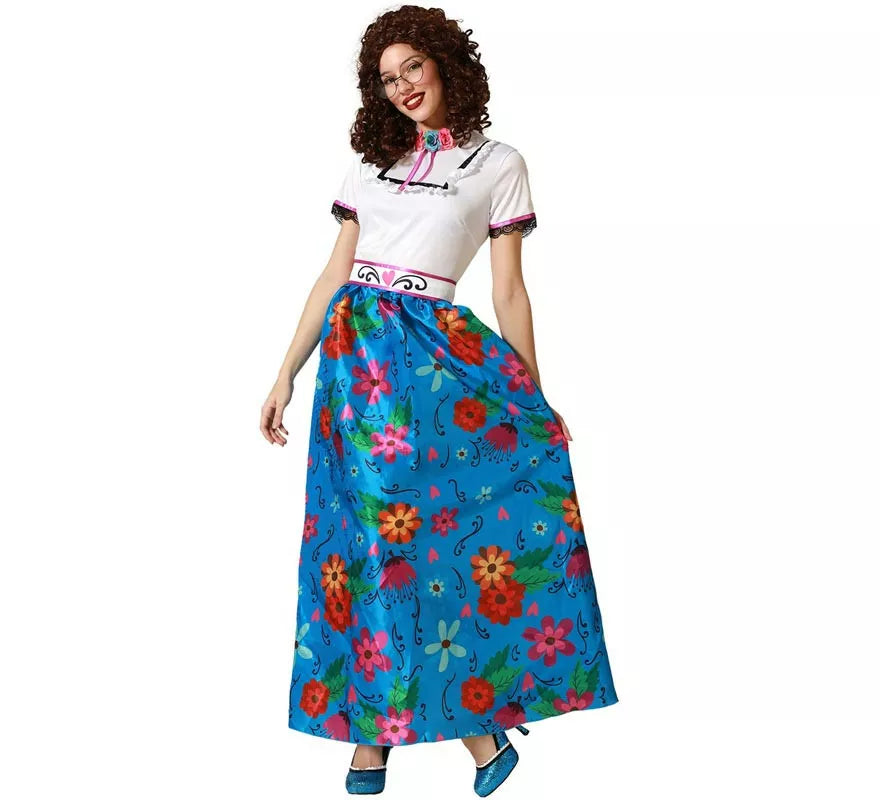 Translation missing: de.Disfraz de Colombiana azul floral para mujer