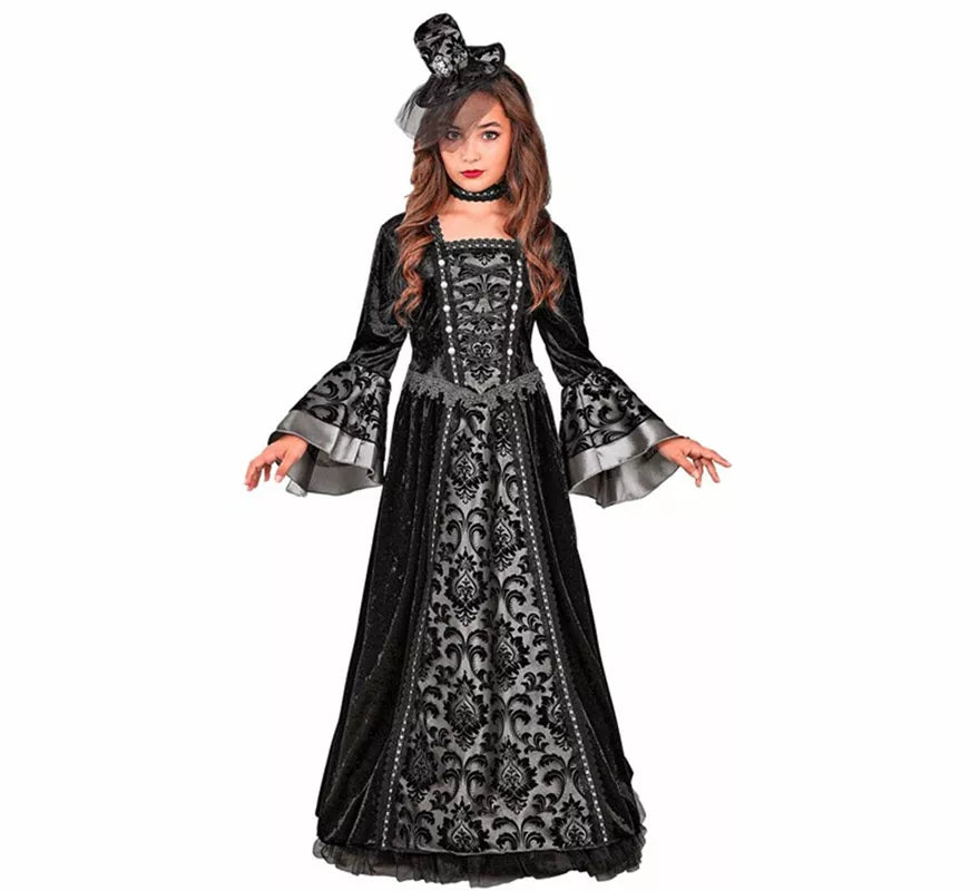 Translation missing: de.Disfraz de Condesa Vampiresa Oscura para niña