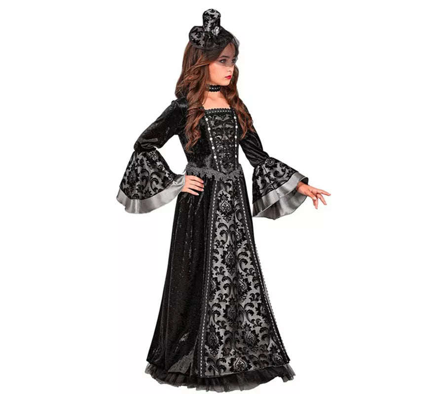 Translation missing: de.Disfraz de Condesa Vampiresa Oscura para niña