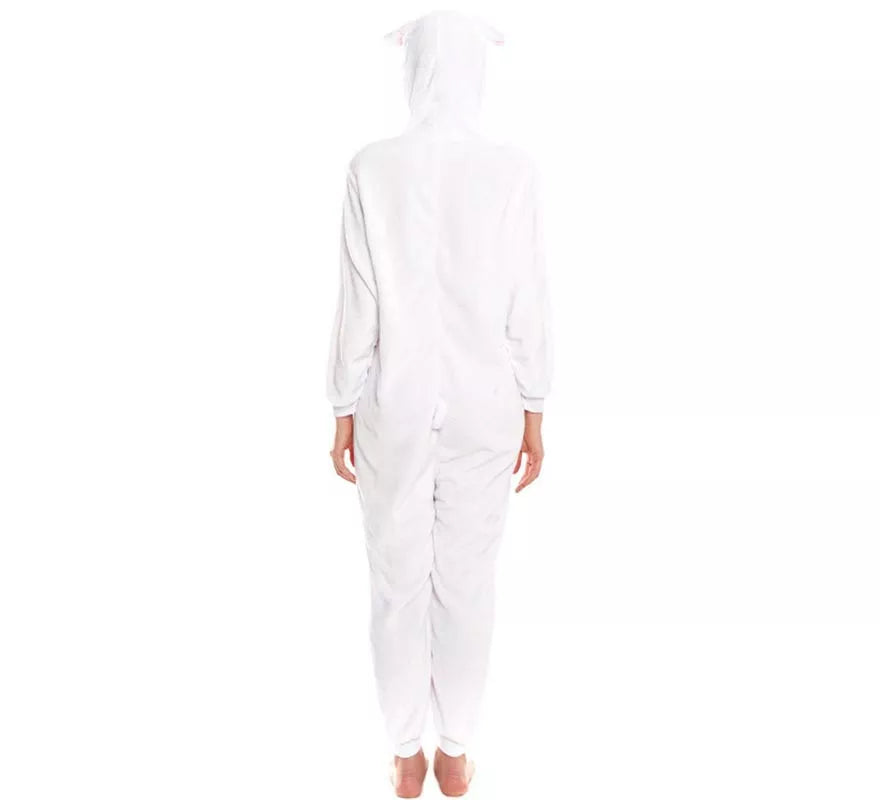 Translation missing: de.Disfraz de Conejo blanco y rosa Pijama para adultos