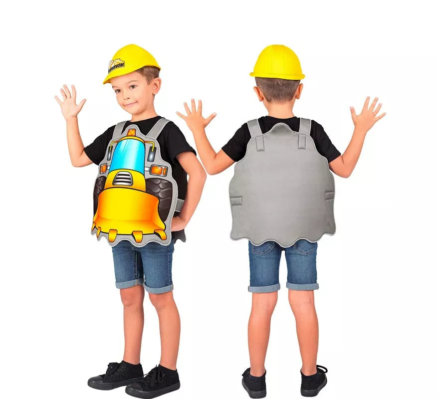 Translation missing: de.Disfraz de Constructor amarillo con gorro para niños