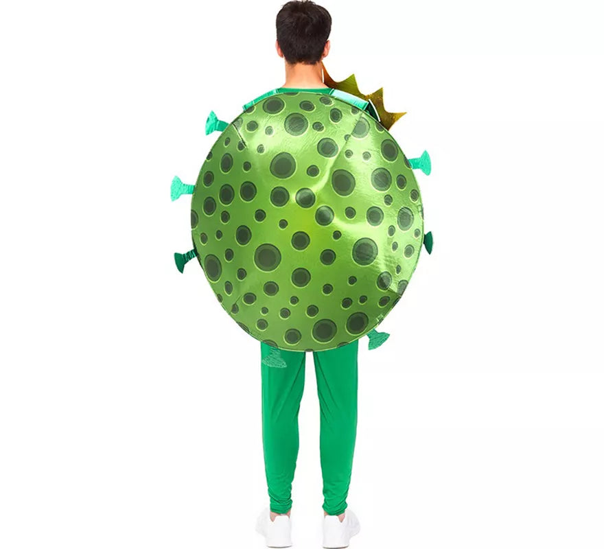 Translation missing: de.Disfraz de Coronavirus verde con Corona para adulto