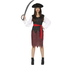 Gestreiftes Corsair Kostüm für Damen