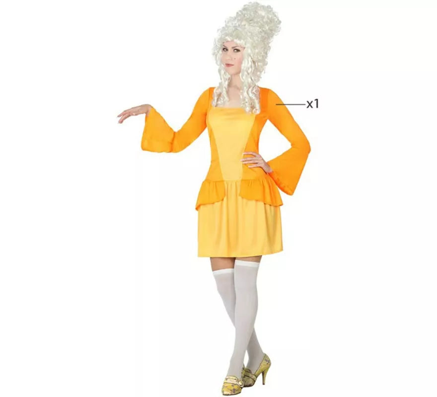 Disfraz de Cortesana amarillo para mujer