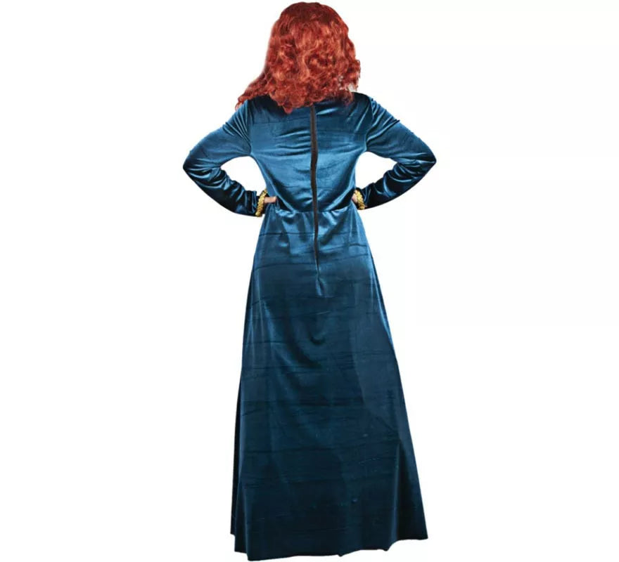 Disfraz de Cortesana Medieval azul elegante para mujer