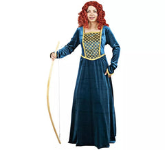 Elegantes blaues mittelalterliches Kurtisanenkostüm für Damen