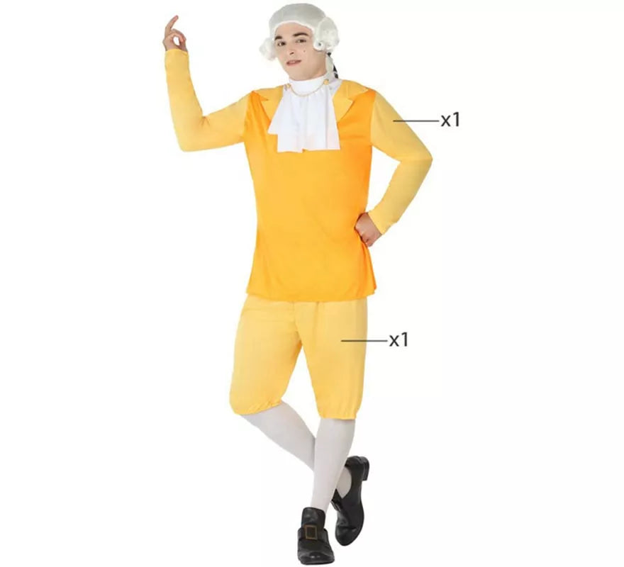 Disfraz de Cortesano amarillo para hombre