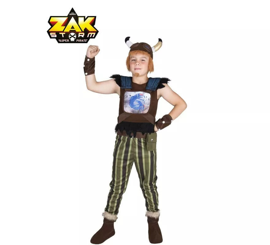 Translation missing: de.Disfraz de Crogar de Zak Storm con casco con peluca para niño