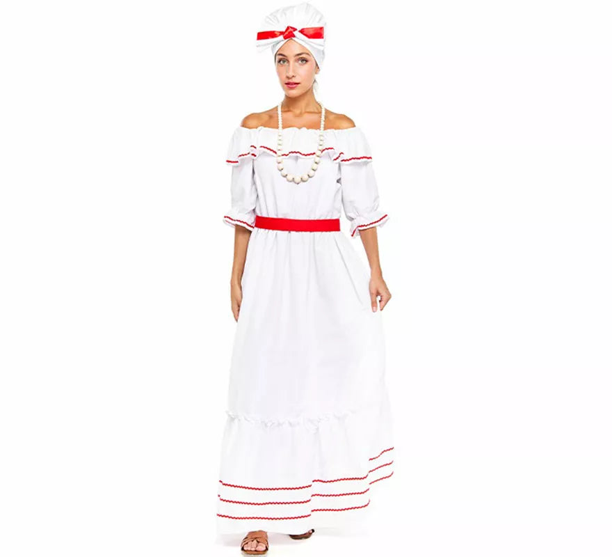 Translation missing: de.Disfraz de Cubana blanco para mujer