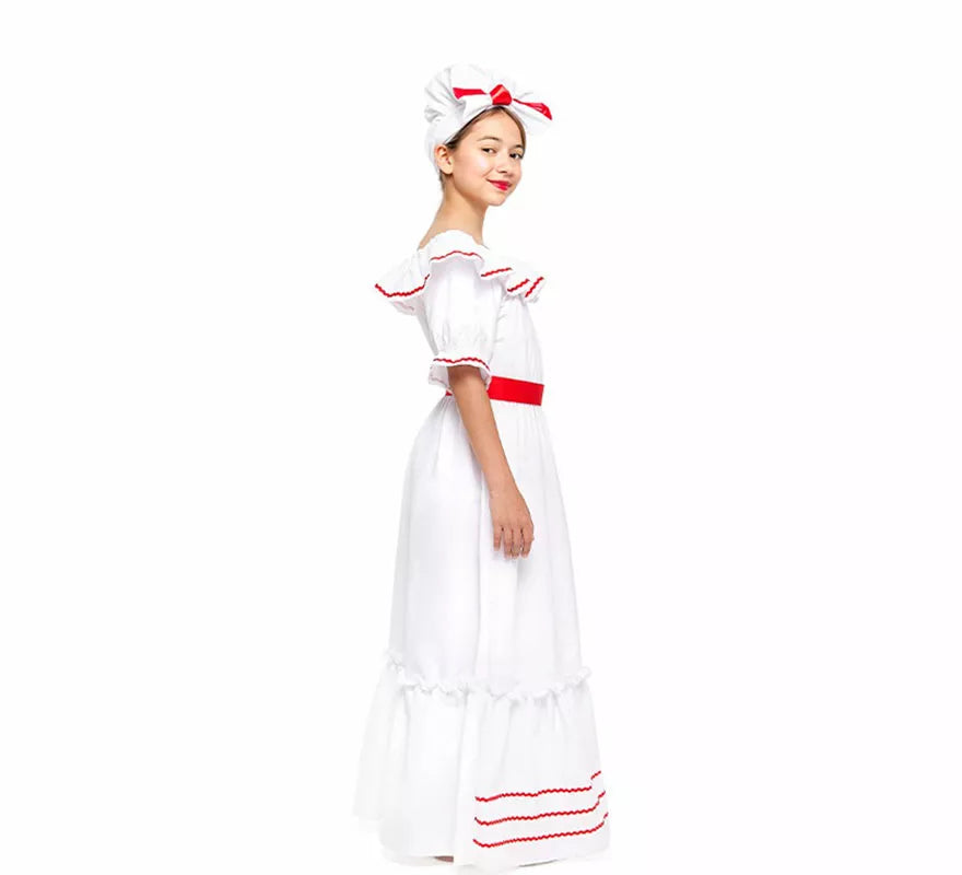 Translation missing: de.Disfraz de Cubana blanco para niña