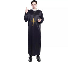 Schwarzes Priesterkostüm für Herren