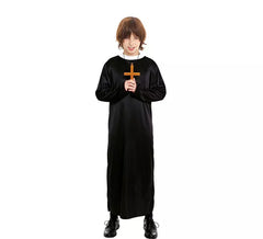 Schwarzes Priesterkostüm für Jungen