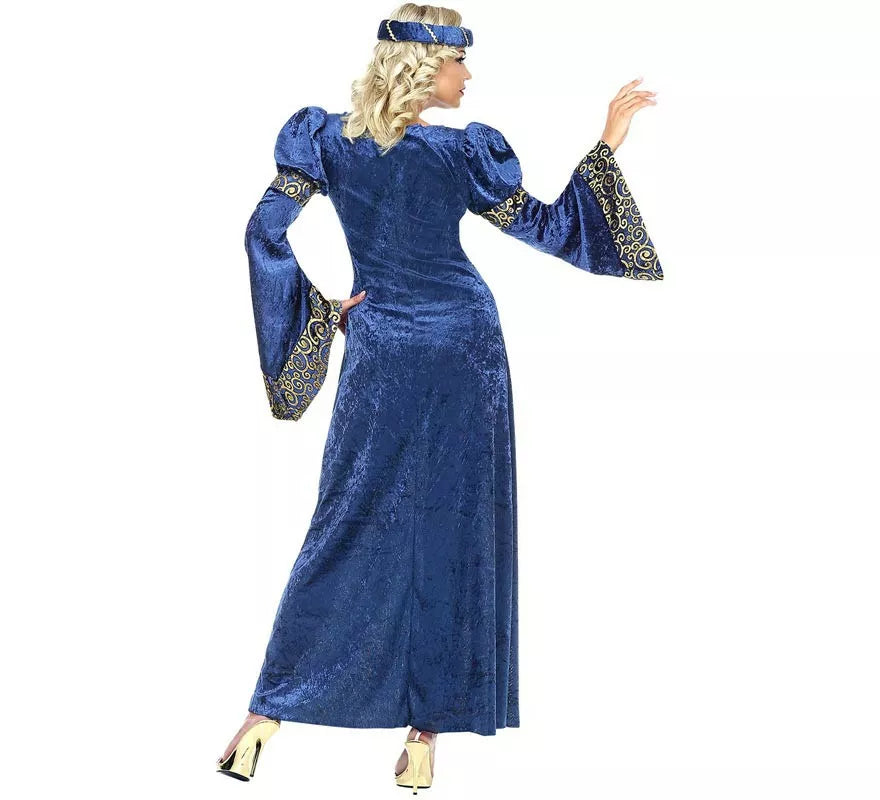 Translation missing: de.Disfraz de Dama del Renacimiento azul y dorado para mujer