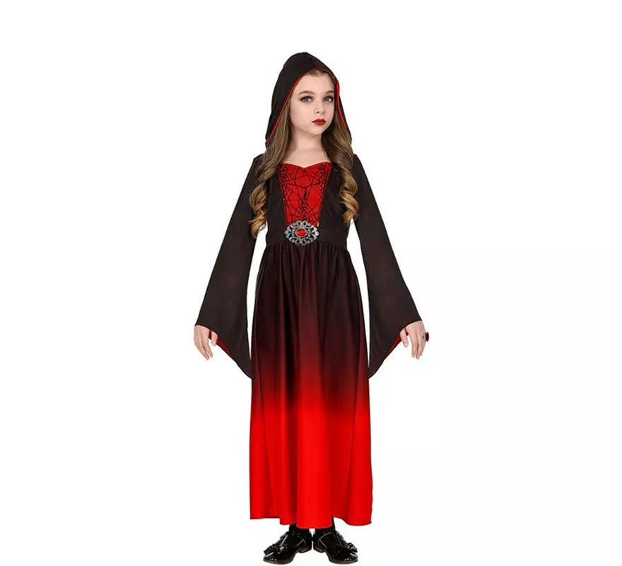 Translation missing: de.Disfraz de Dama Gótica rojo para niña