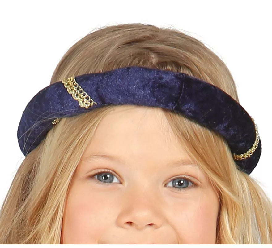 Disfraz de Dama Medieval azul para niña