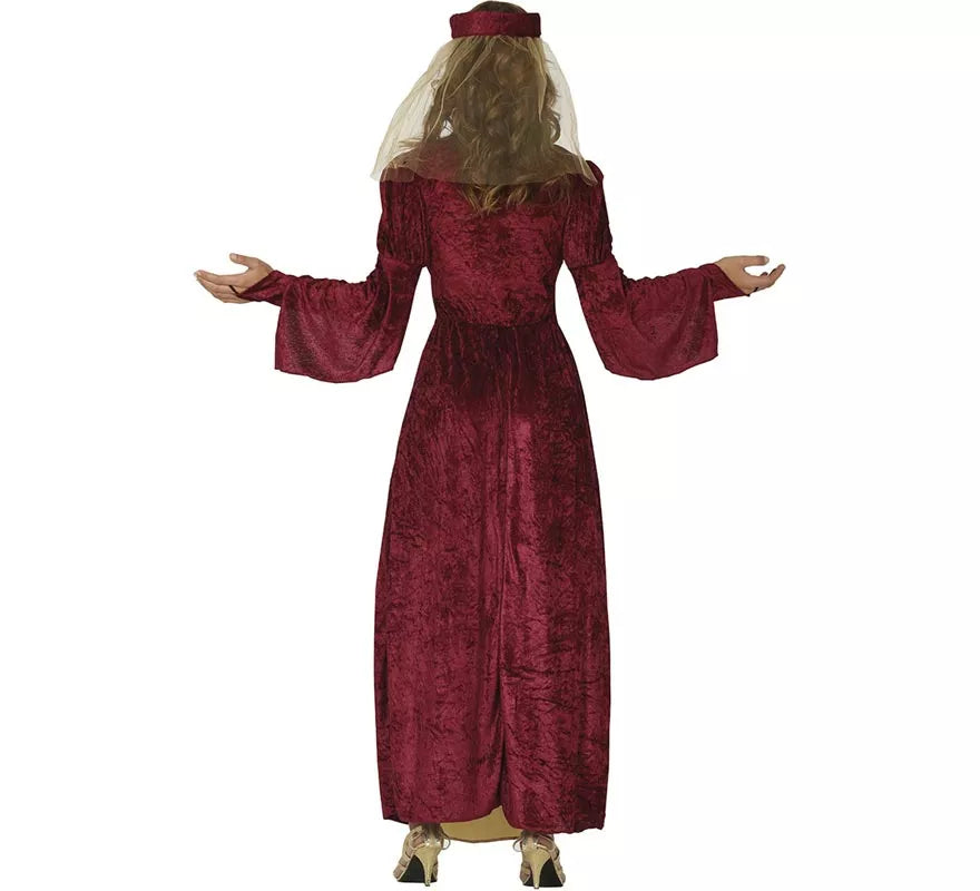 Disfraz de Dama Medieval Granate para mujer