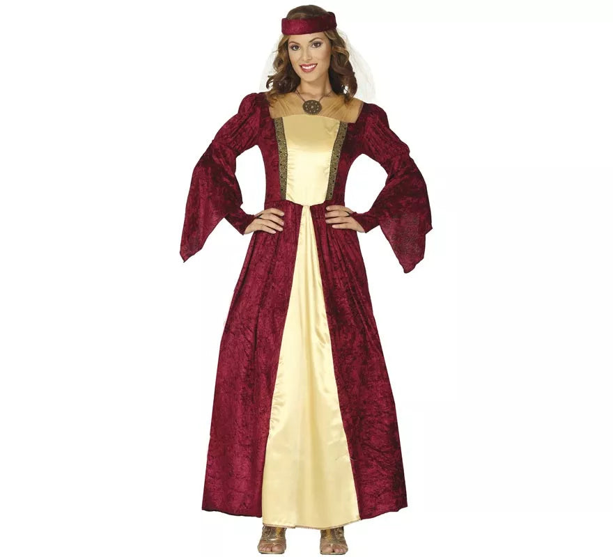 Translation missing: de.Disfraz de Dama Medieval Granate para mujer