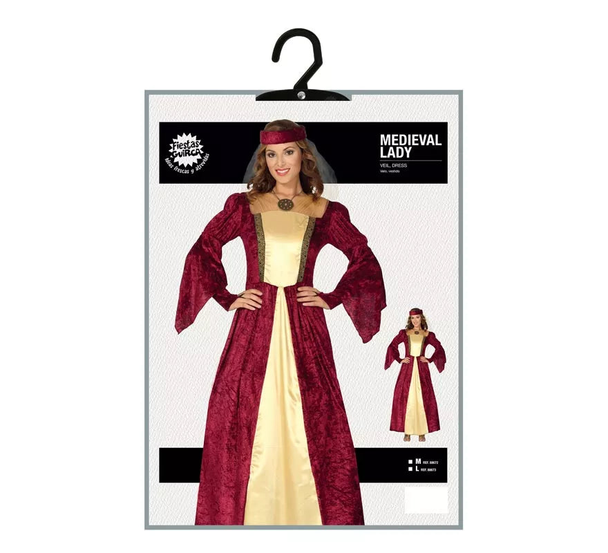 Translation missing: de.Disfraz de Dama Medieval Granate para mujer